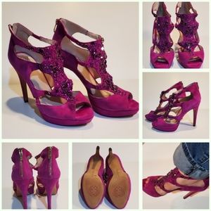 Vince Camuto pink heel with jewel embellishments size 9.5